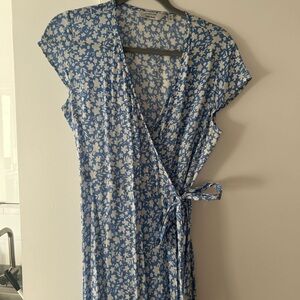 & Other Stories Floral Blue Wrap Dress